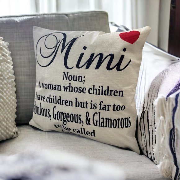 (Only Cover) Grandma Gifts Mimi Pillowcase 18x18 Home Decor Mimi Furniture Decor - Picture 5 of 7